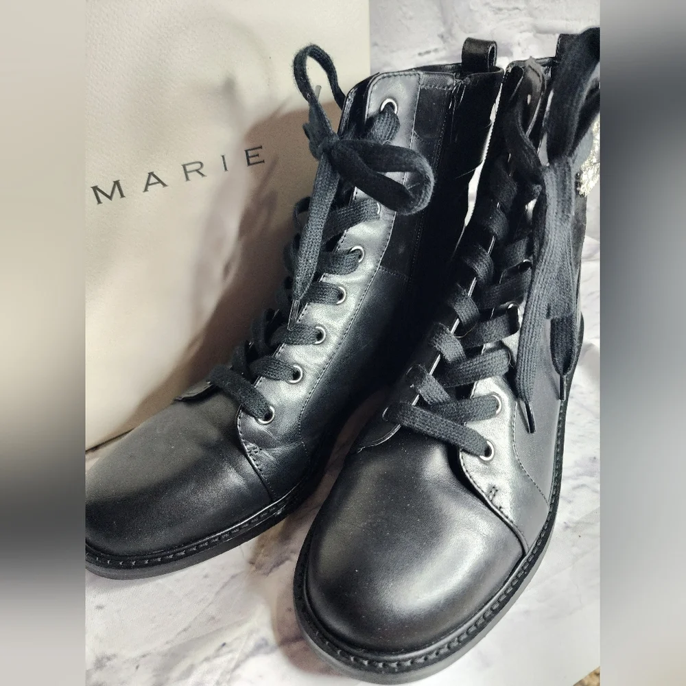 Alex Marie Tialana Rhinestone Buckle Leather Bootie NWOT Size 10 - Picture 8 of 9